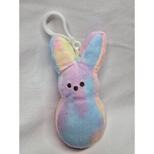Marshmallow Peeps Plush Bunny Bag Clip Keychain Pastel Tie-Dye 4"